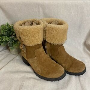 UGG Autralia BELVUE 1918 Sheepskin Women Brown Ankle Boot. Size US Size 6, EU 37